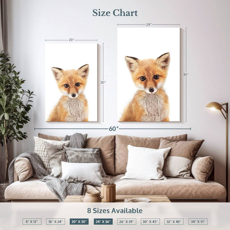 Brampt Baby Fox, 36" H x 24" W