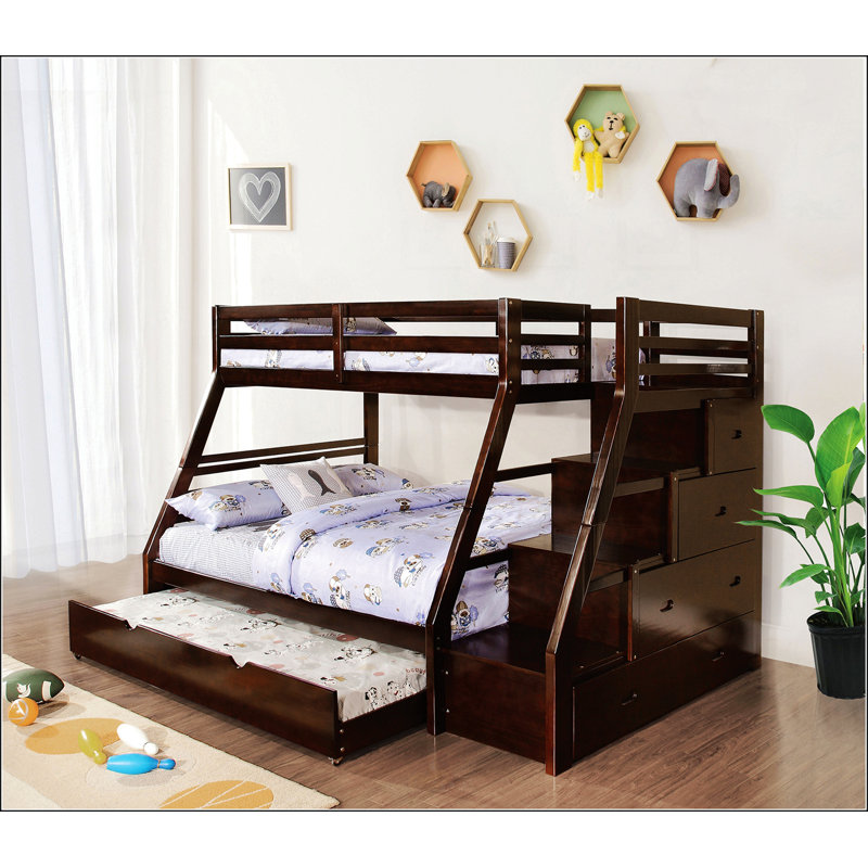 Transitional Style Twin Over Full Bunk Bed