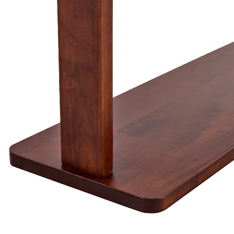 Porte-vêtements à deux couches Choung avec base et tablette en bois