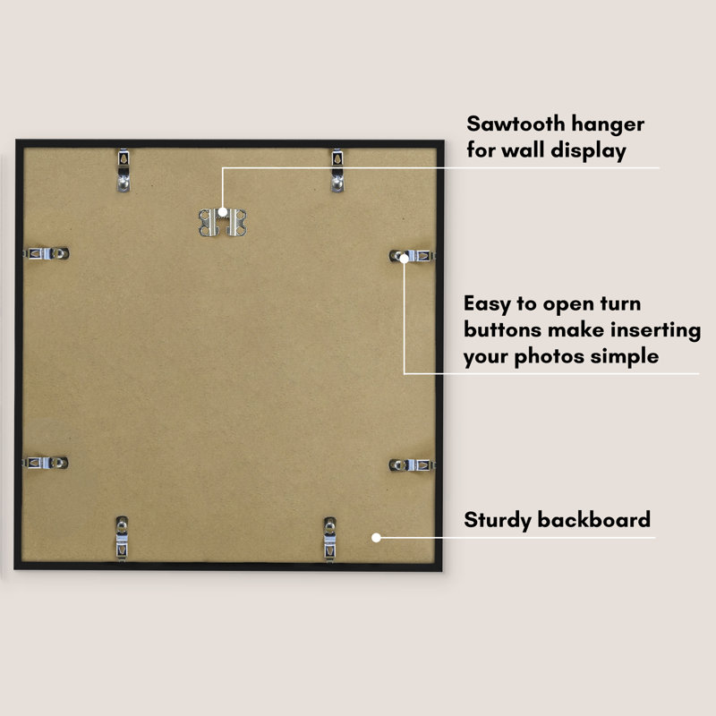 Black 16x16 Picture Frame with Oversized Mat
