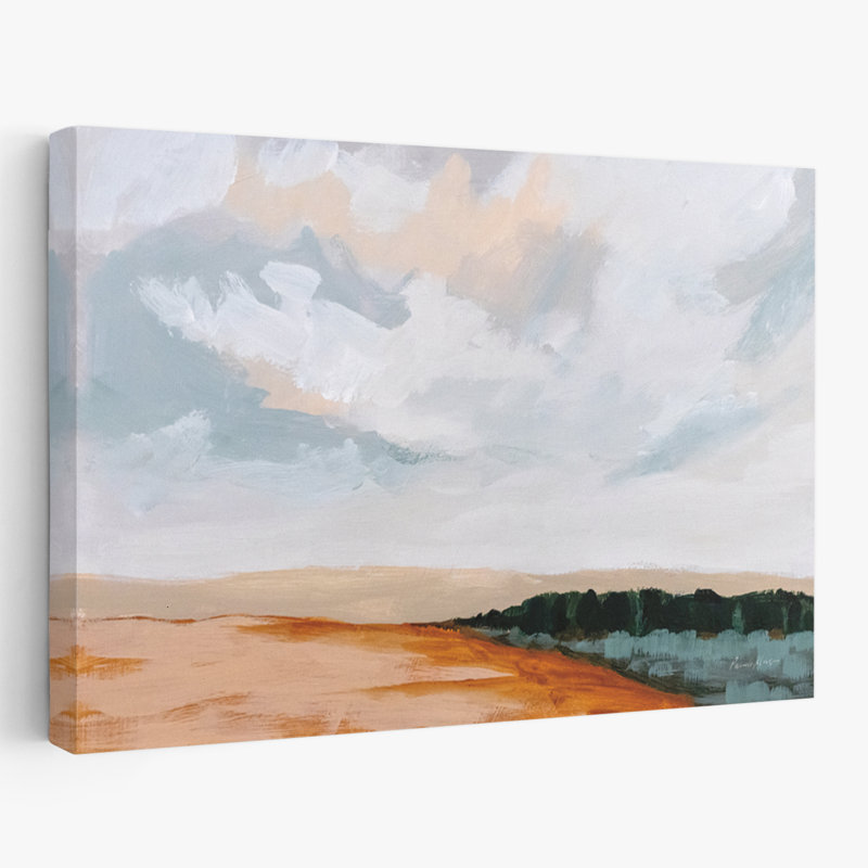 Treeline - bleu, brun, nuages, crème, H 24 po x l 16 po