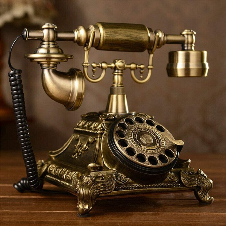 Rotary Dial Phone Wired Retro Telephone For Home Office Noise