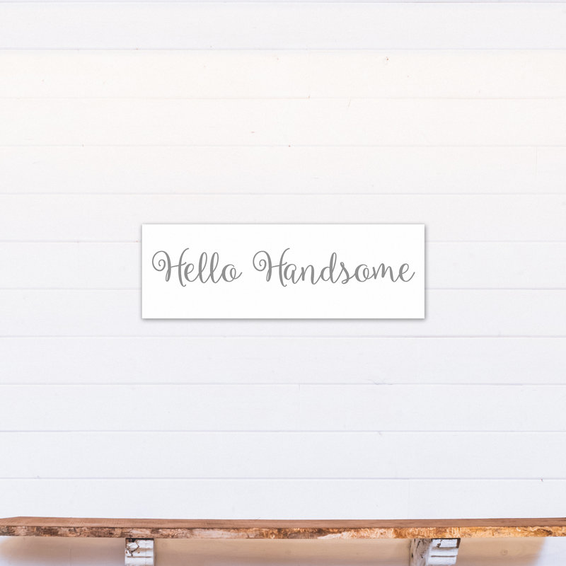 Décoration murale Bruning Hello Handsome Kids, H 12 po x l 36 po x P 1,25 po, Gris, Toile tendue