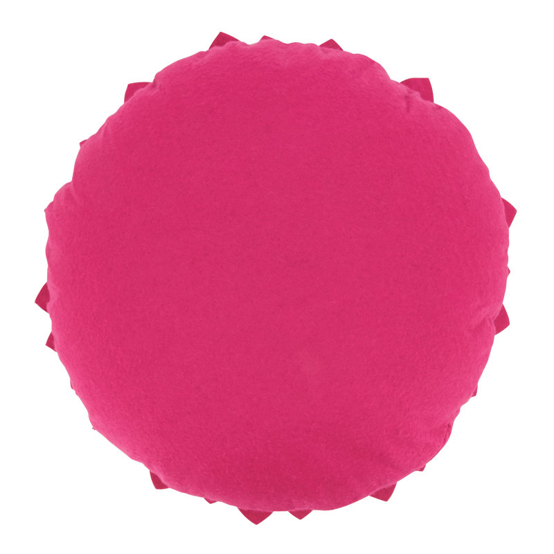 Fleur De Jardin Collection Floral Round Throw Pillow, 13" x 13", Fuchsia