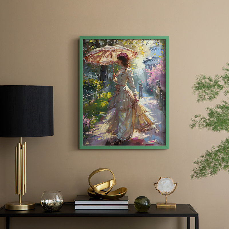 «WOMEN Series DCCXVI», reproduction encadrée - bois massif, H 30 po x l 24 po, Vert
