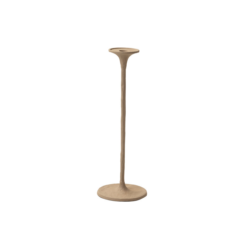 Aluminum Tabletop Candlestick, 41cm H x 14cm W x 14cm D, Beige