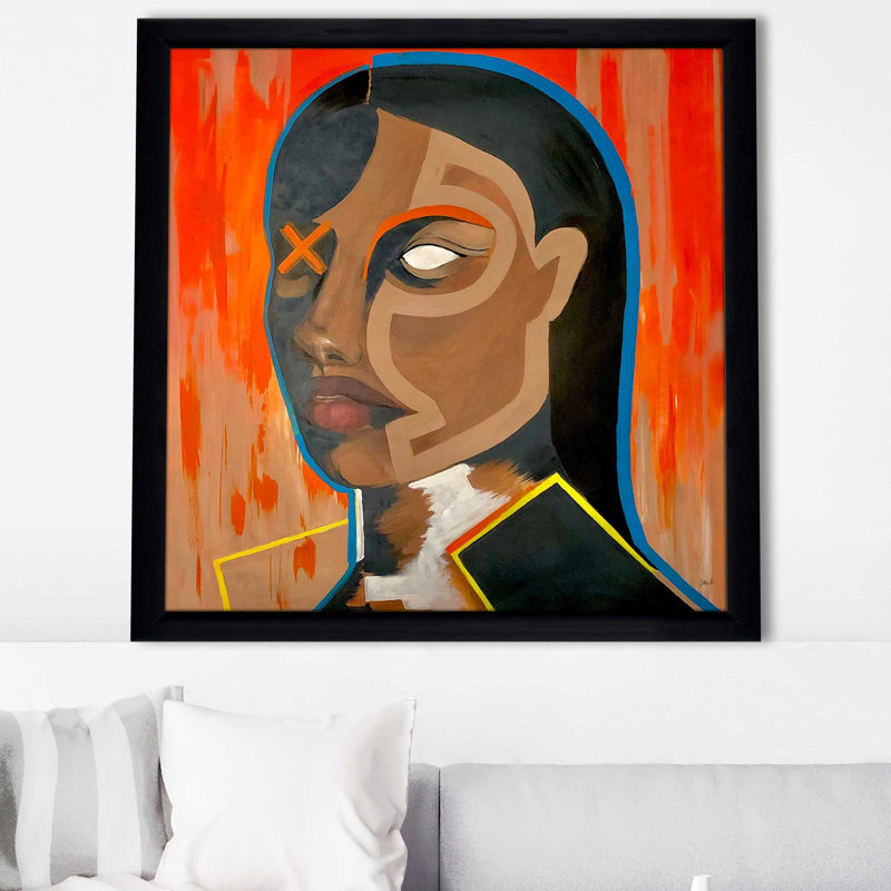 «Fearless (Square)» par Cassie Studios - Peinture, Cadre noir, H 37,5 po x l 37,5 po x P 1 po