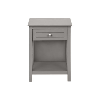Transitional 2-Tier Accent Table with Storage Drawer and Bottom Shelf, Ideal for Living Room or Bedroom Use.