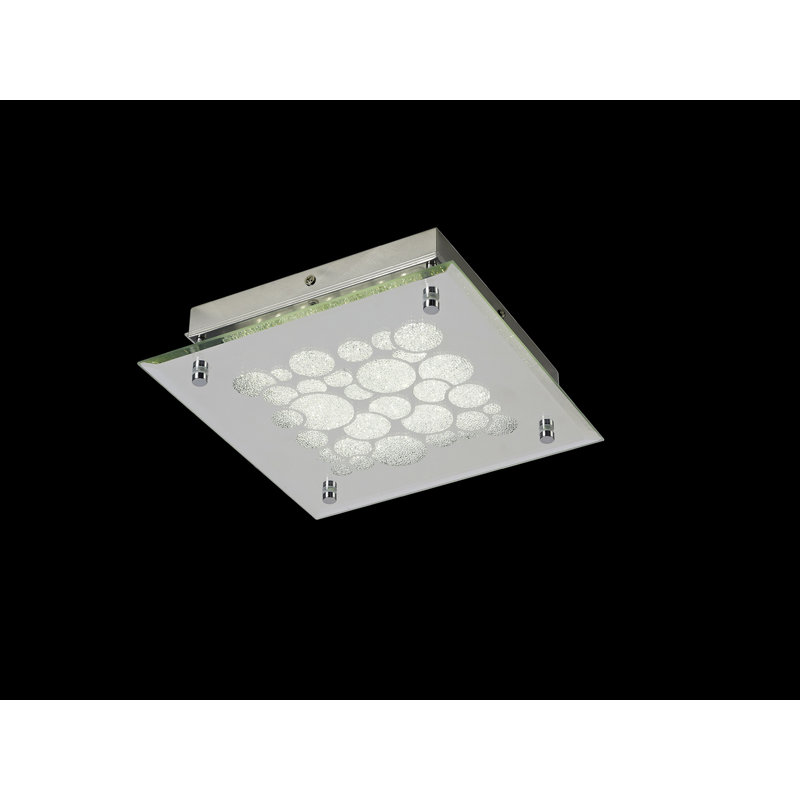 Glass LED Flush Mount, 7cm H x 25cm W x 25cm D