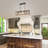 Milligan 4 - Light 26.2" Faux Wood Grain and Antique Black Kitchen Island Rectangle Pendant