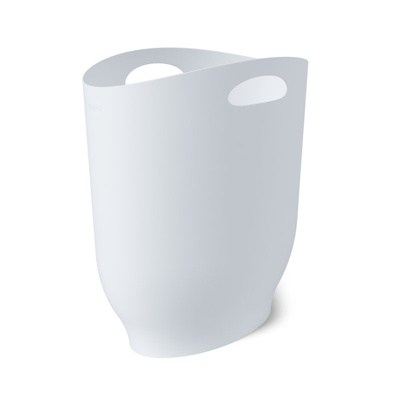 Plastic Open Waste Basket - 2.4 Gallons, White