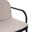 Patio d'extérieur 3 pièces, coussin en polypropylène noir, coussin beige, confortable, nécessitant peu d'entretien et antirouille, siège léger, respirant, facile à assembler