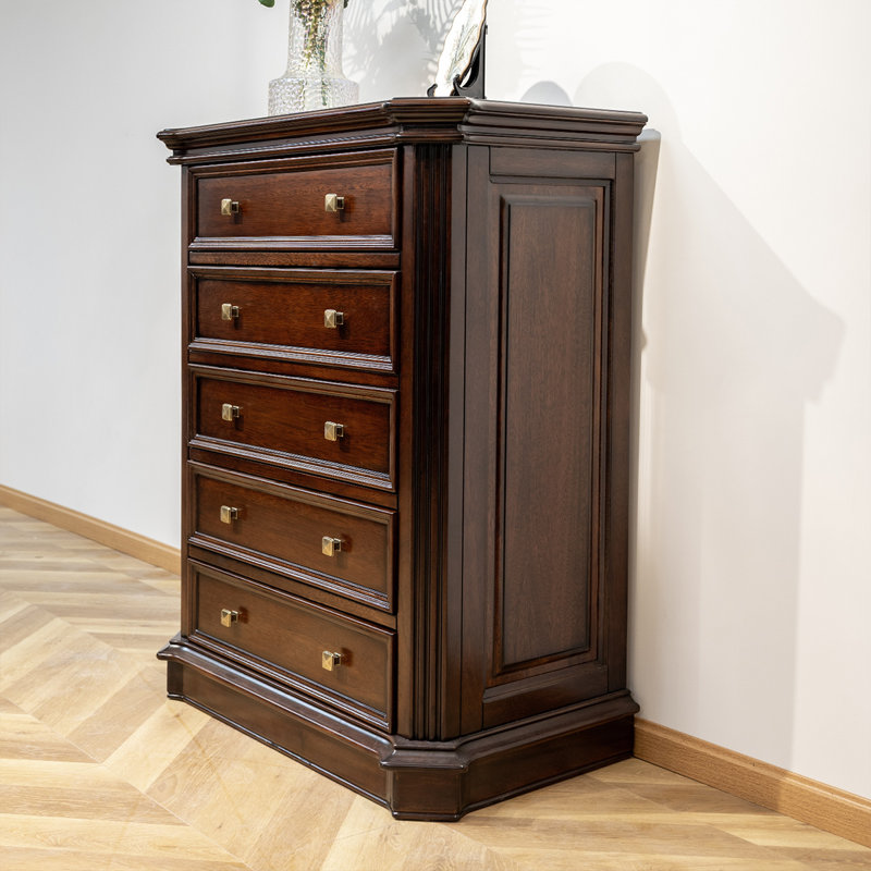 Armoire d'appoint en bois massif brun noisette