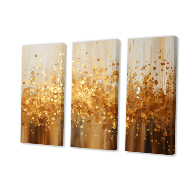 Golden Radiance II sur toile, 3 pièces, H 32 po x l 48 po