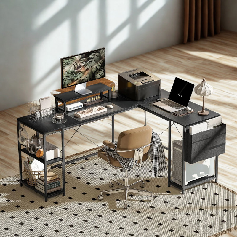 Particle Board / Chipboard Computer Desk, Black/Black