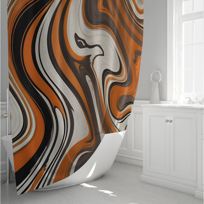 Rideau de douche abstrait, H 93 po x l 70 po