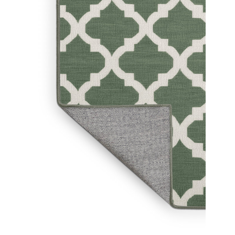 Tapis vert en treillis lavable à la machine, Carré 5 pi
