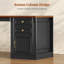 Bureau double 2 places 110 po avec tiroirs et armoire, avec prises électriques et espace pour imprimante, long bureau pour deux personnes, noir et brun