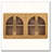 Retro Arched Glass Door Sideboard with Adjustable Shelves