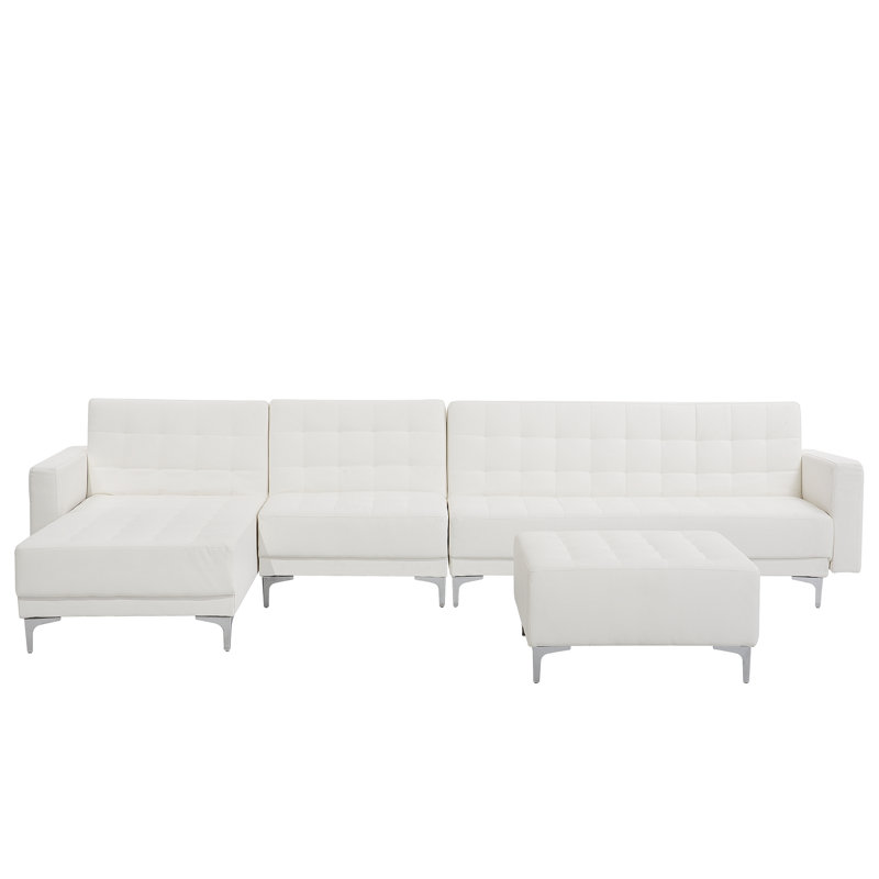Finnegan 6 Seater Faux Leather Sofa Bed, Left Hand Facing