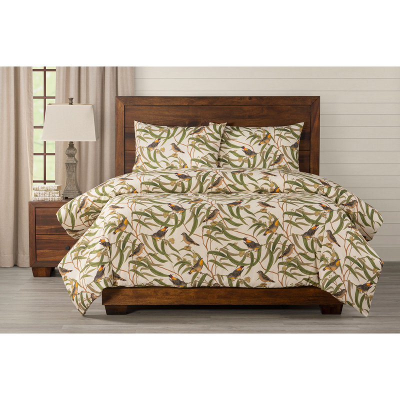 Bird Print Duvet Cover Set, Full Duvet Cover + 2 Standard Shams