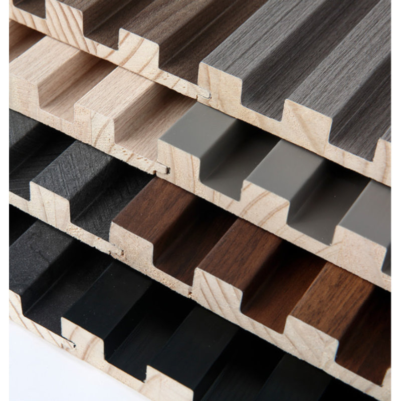 Panneaux muraux 3D en bois L 94 po x l 5,75 po, panneau mural 3D pour décoration murale intérieure, Brun chêne