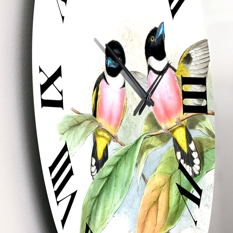 Vintage Birds III - Horloge murale traditionnelle, Petit