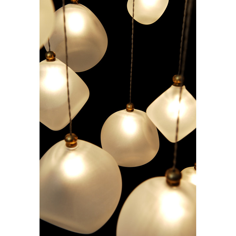Voyage 36 Light Pendant Chandelier, 120" H x 36" W x 16" D, Matte Black, Frosted White