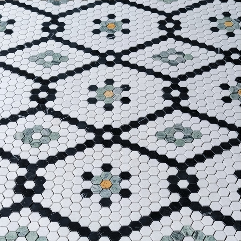 13" x 11" Marble Mosaic Sheet Subway Wall & Floor Tile