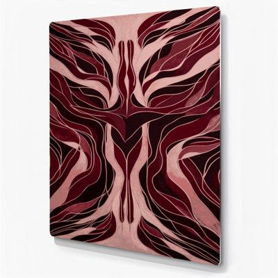 Art mural abstrait en métal rouge figuratif 4