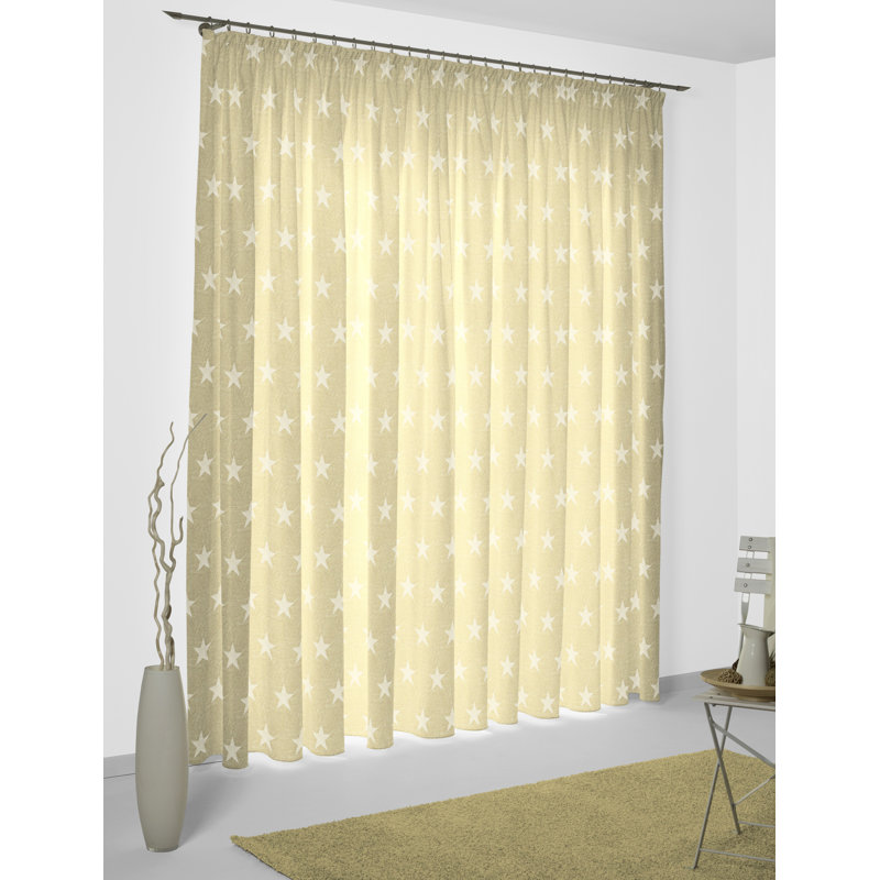 Marple Room Darkening Curtain Single Panel, 135 W x 245 D cm, Cream