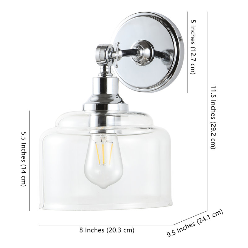 Gober 1 - Light LED Armed Sconce, Chrome