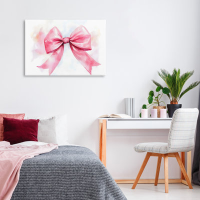 Watercolor Fade Pink Bow Canvas, design par Creative Studio