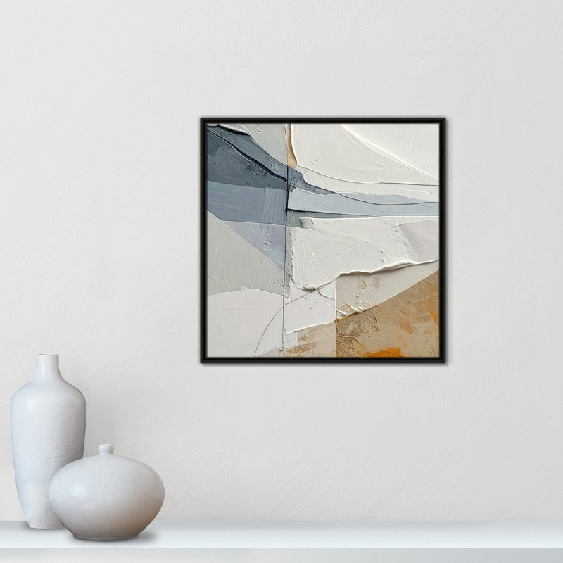 «Plastered IV» par Alonza Saunders, Framed Canvas, 25.5'' W x 25.5'' H, Espresso Floater
