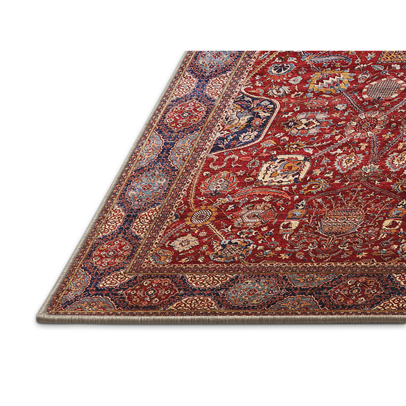 Tapis de style oriental rouge, Rectangle 3 pi x 5 pi