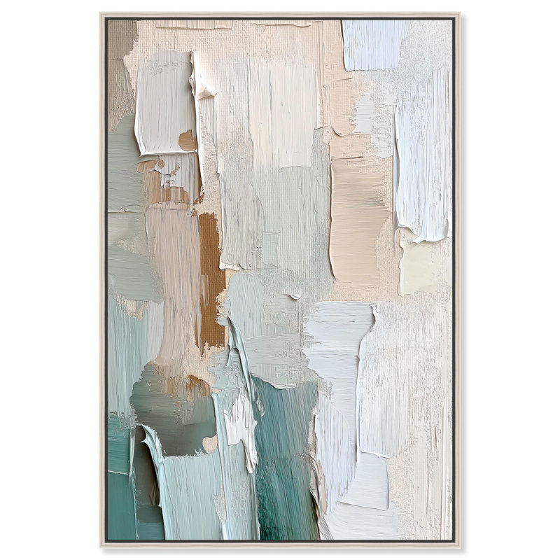Impression numérique sur toile, "Impasto" par Art Remedy, H 46 po x l 31 po, Encadrement argenté