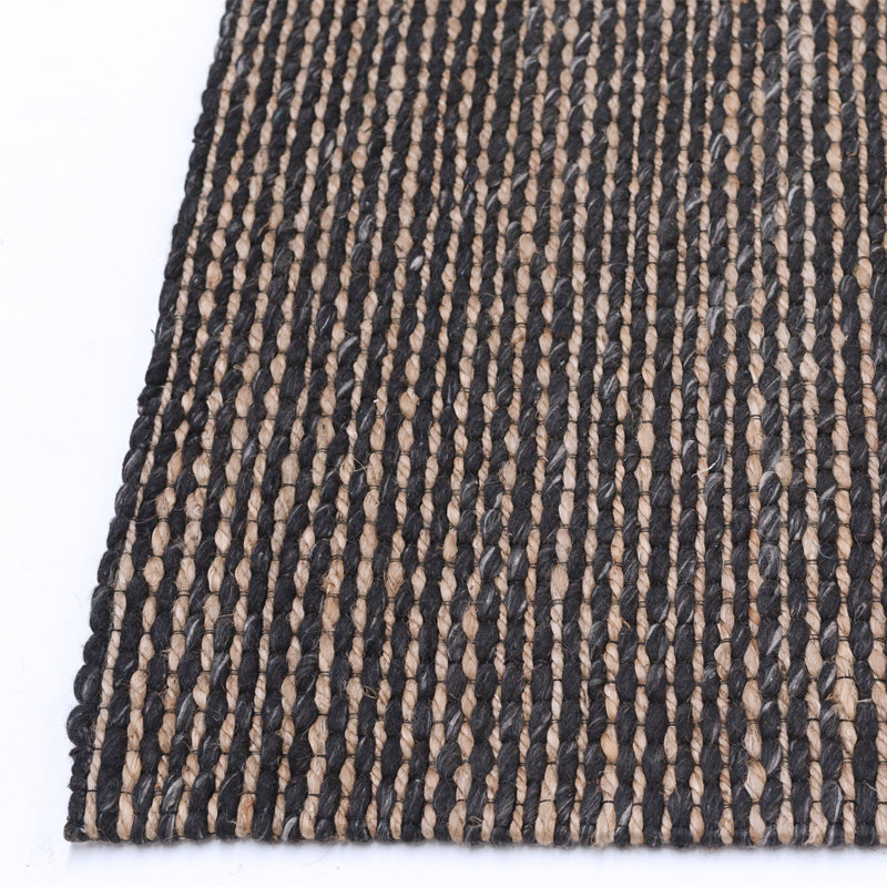 Gemini Geometric Area Rug in Black/Blue, Runner 2'7" x 9'10"