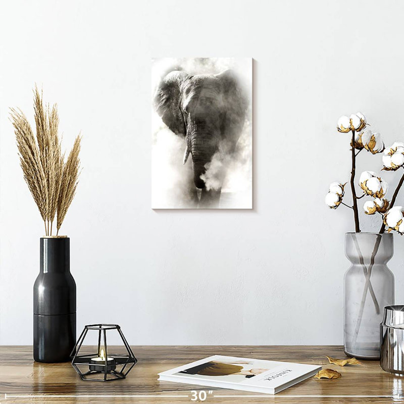 Brampt Dusty African Elephant, 12" H x 8" W