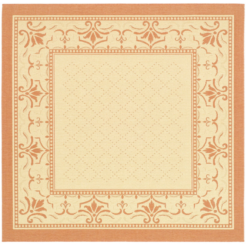 Tapis intérieur / extérieur brun clair / rouge Arneshia, Carré 7 pi 1 po
