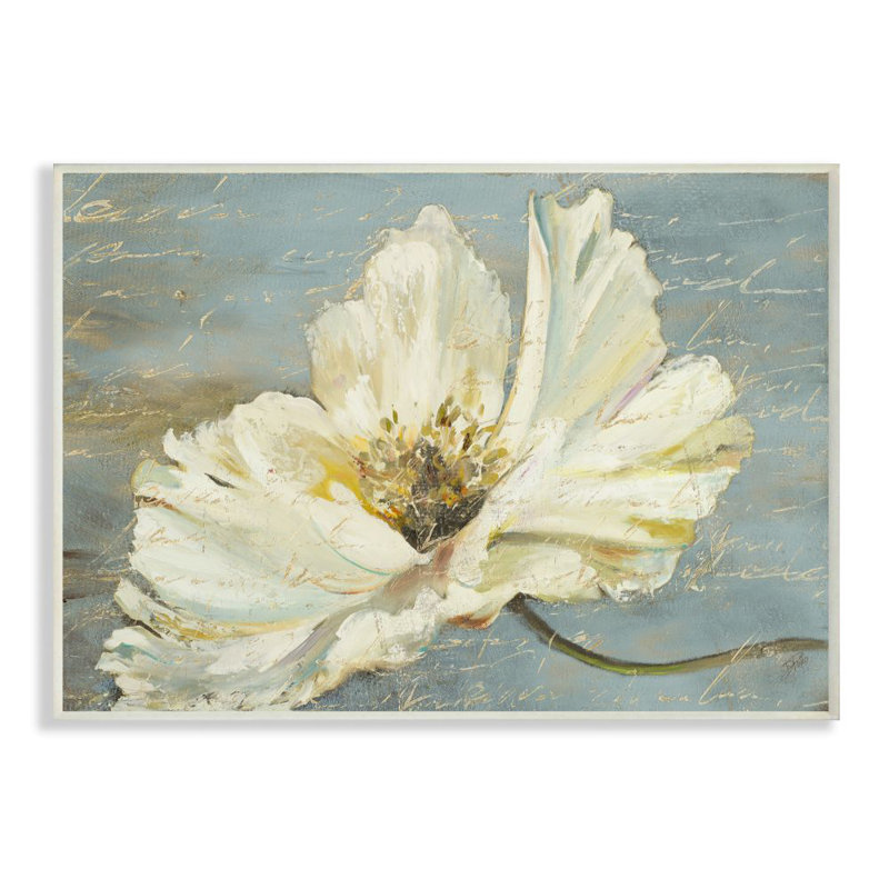 «Flower with Word Texture Paint», impression sur toile, H 10 po x l 15 po x P 0,5 po, Plaque murale
