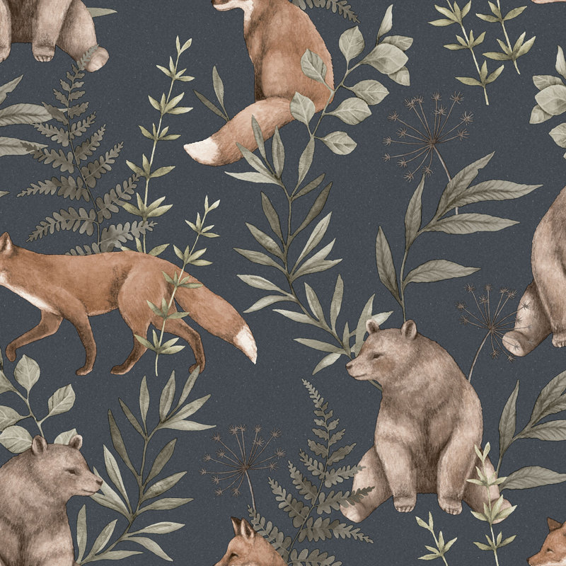 Boråstapeter Wild Forest Wallpaper, Blue