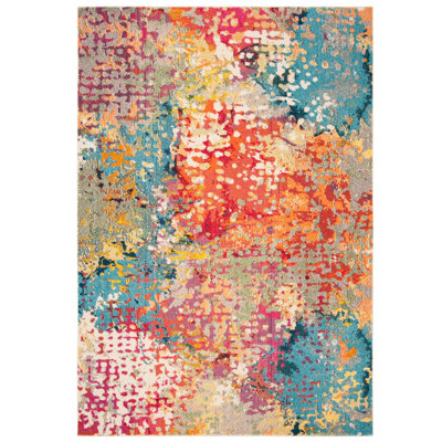 Felty Abstract Ivory/Multi Area Rug