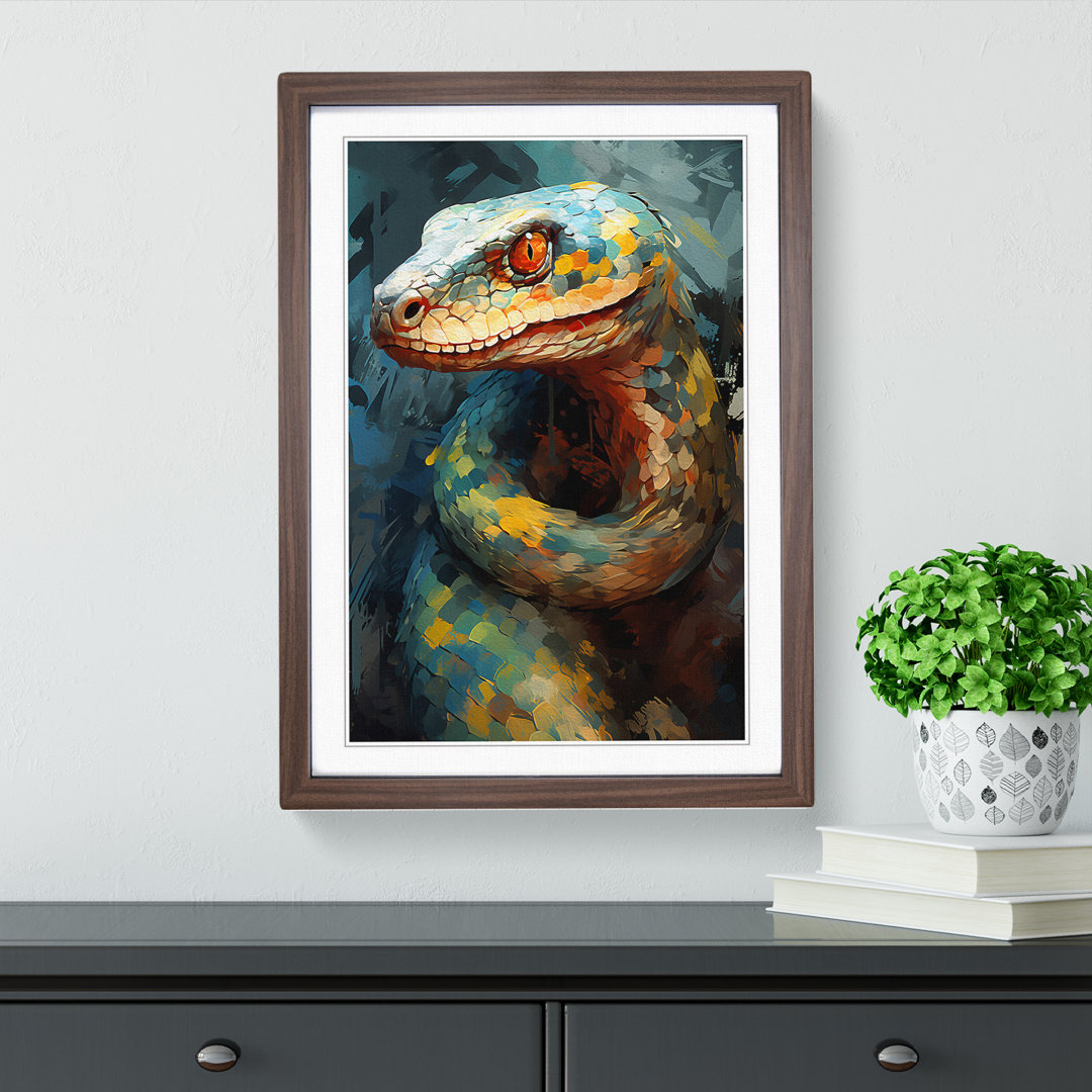 Python Gestural - Framed Print