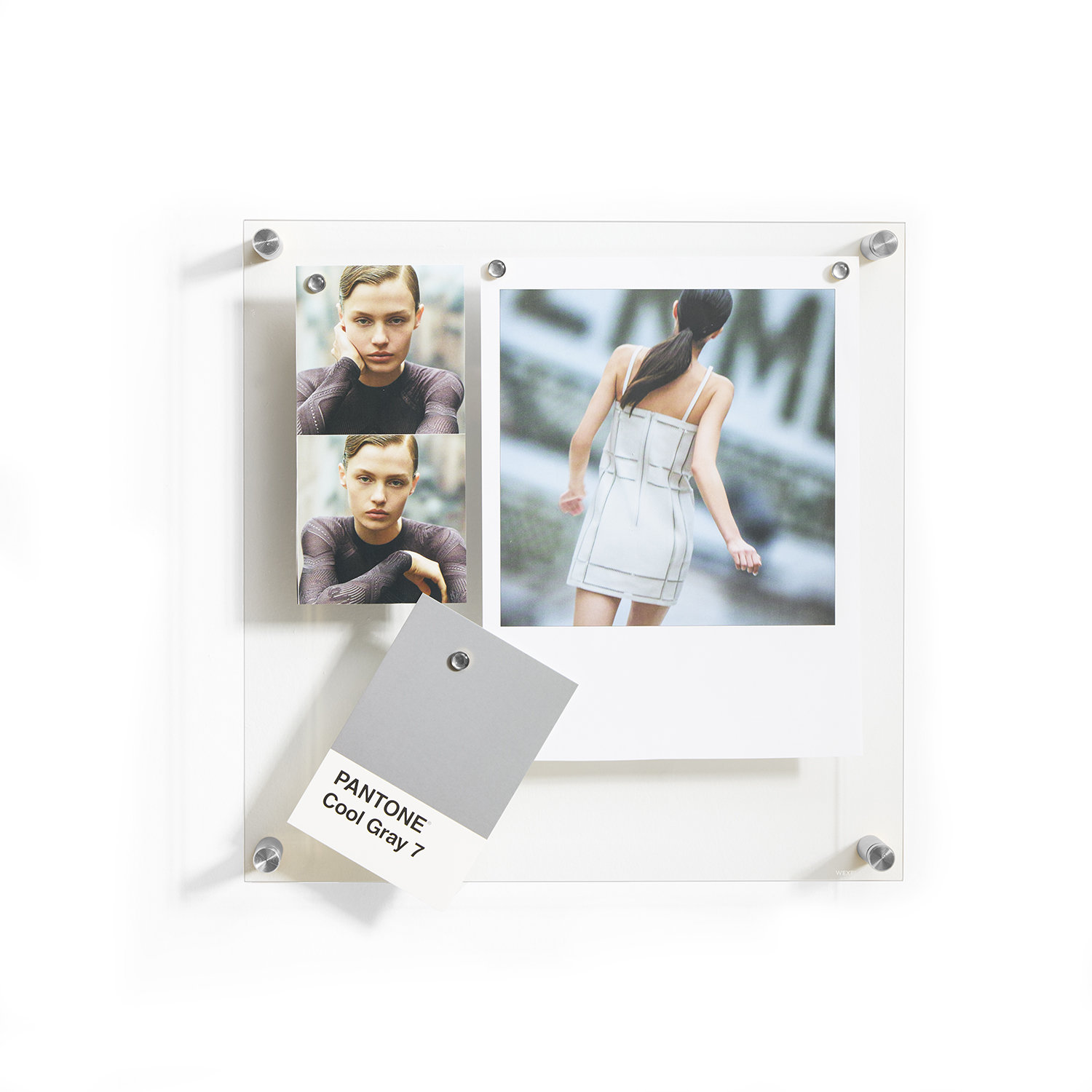 Easy Change Memo Board + Magnets, 14" x 14", Silver