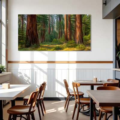 Canvas Wall Art Giant sequoia trees Sequoia National Park California Wall Decor for Living Room Bathroom Bedroom Office 24"H x 48"W Art Paintings, Ready to Hang