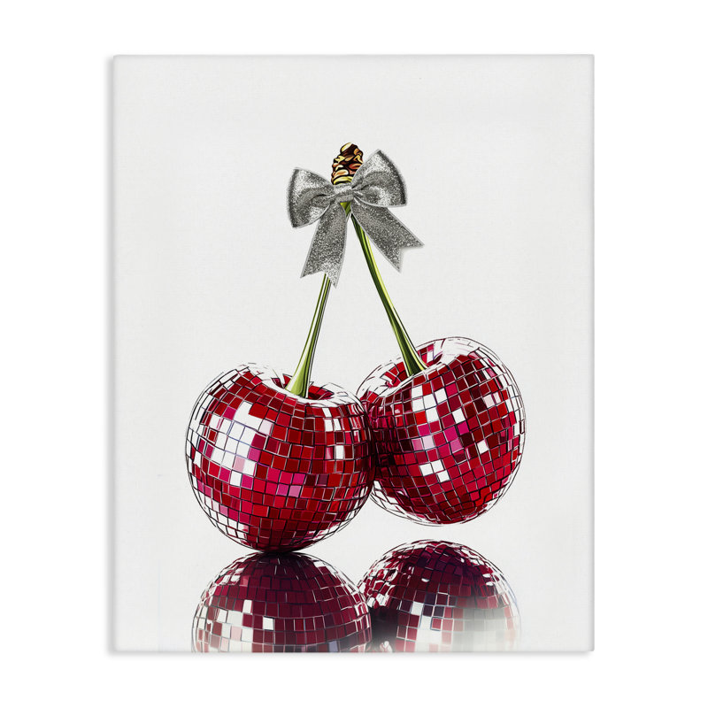 Toile Cherry Disco Balls, conception par Christine Simpson Art, H 48 po x l 36 po