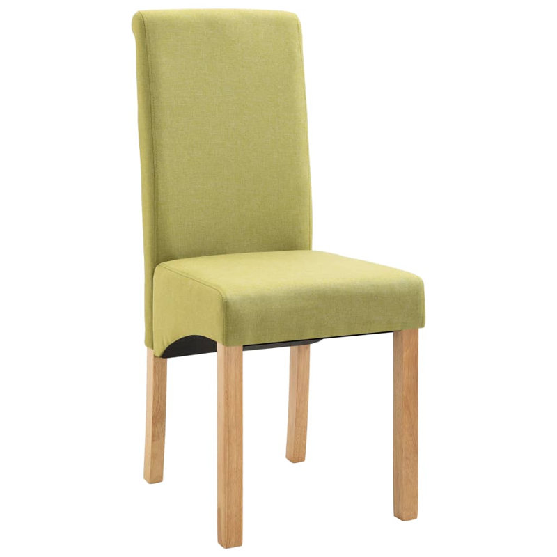Chaise d'appoint rembourrée avec structure en bois, Vert, 4