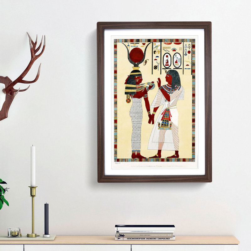 Goddess Isis by G.B. Belzoni - Picture Frame Painting Print, 65cm H x 48cm W x 2cm D, Walnut Framed