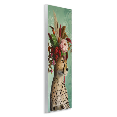 Elegant Leopard with Flower Arrangement Wall Plaque, design by Heather Gauthier