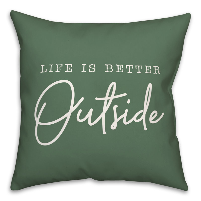 Outdoor Throw Pillow, Green, 16" x 16"